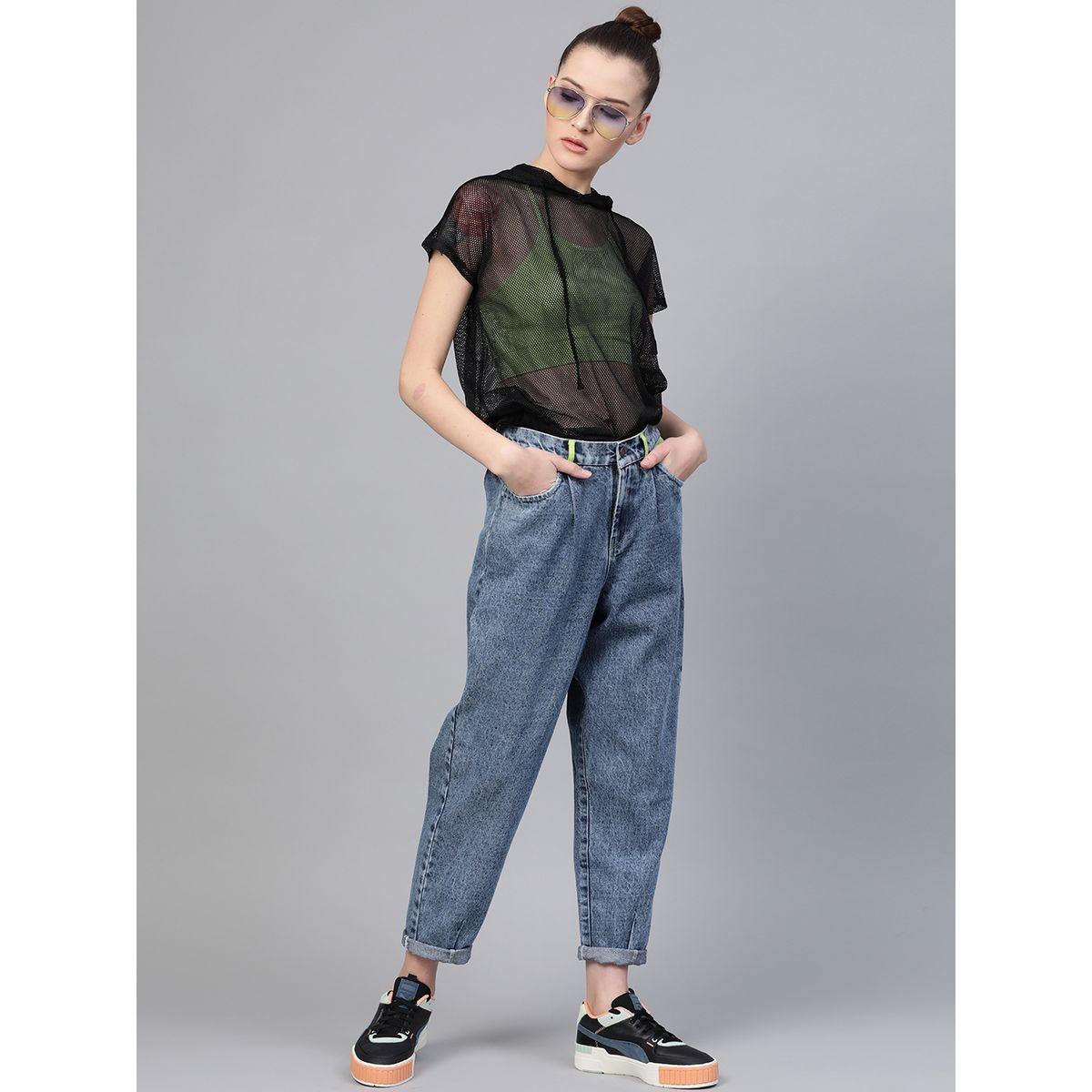 جينز سلوشي مع جيوب بتفاصيل مُتباينة ساسافراس × ستايلي-women-clothing-bottoms-jeans-image-4