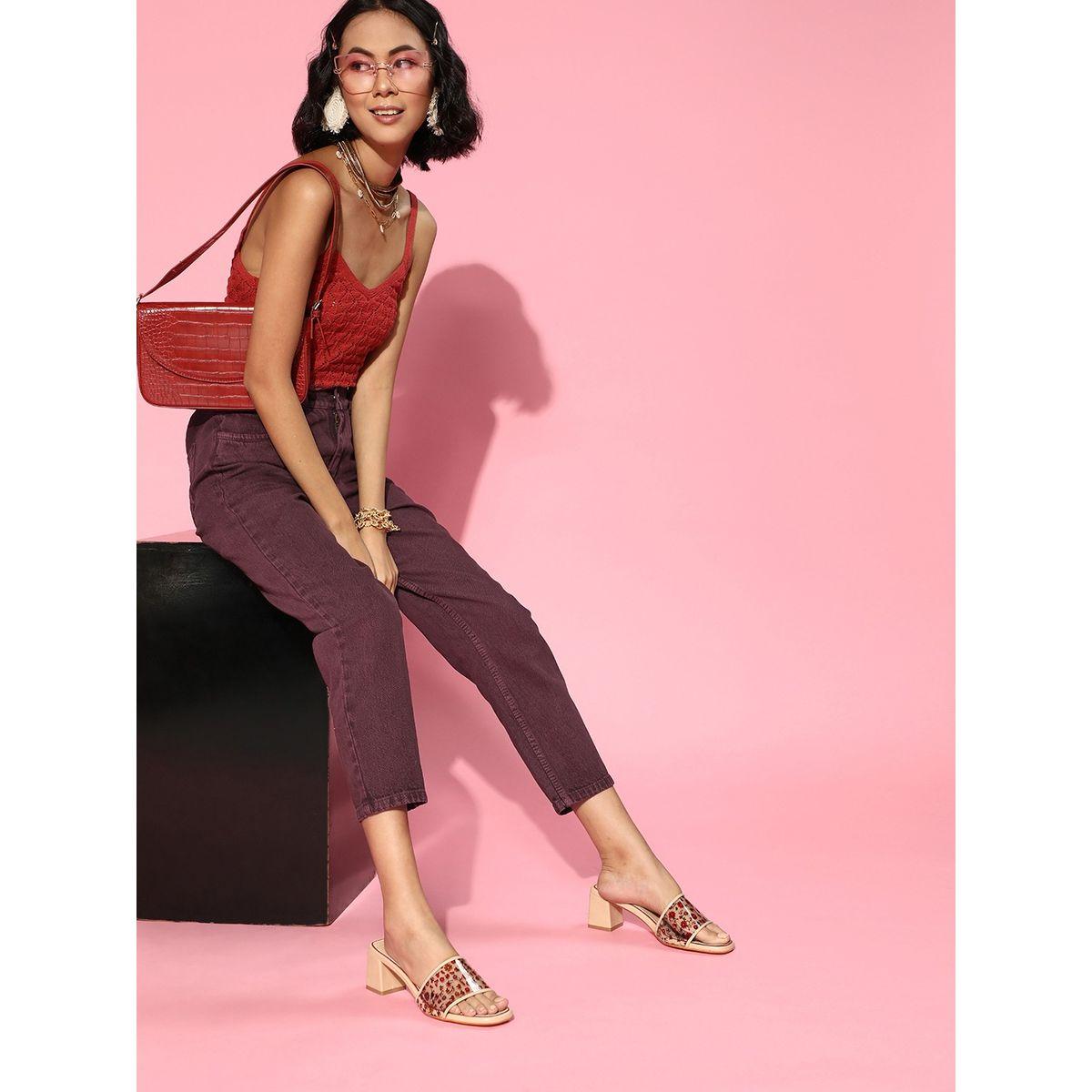 جينز بقصة موم وخصر مرتفع ساسافراس × ستايلي-women-clothing-bottoms-jeans-image-2