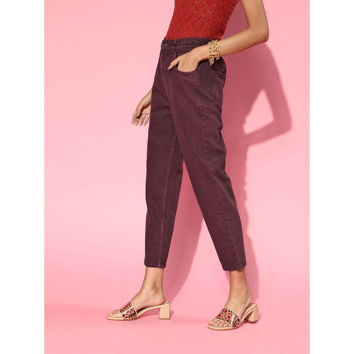 جينز بقصة موم وخصر مرتفع ساسافراس × ستايلي-women-clothing-bottoms-jeans-image-4