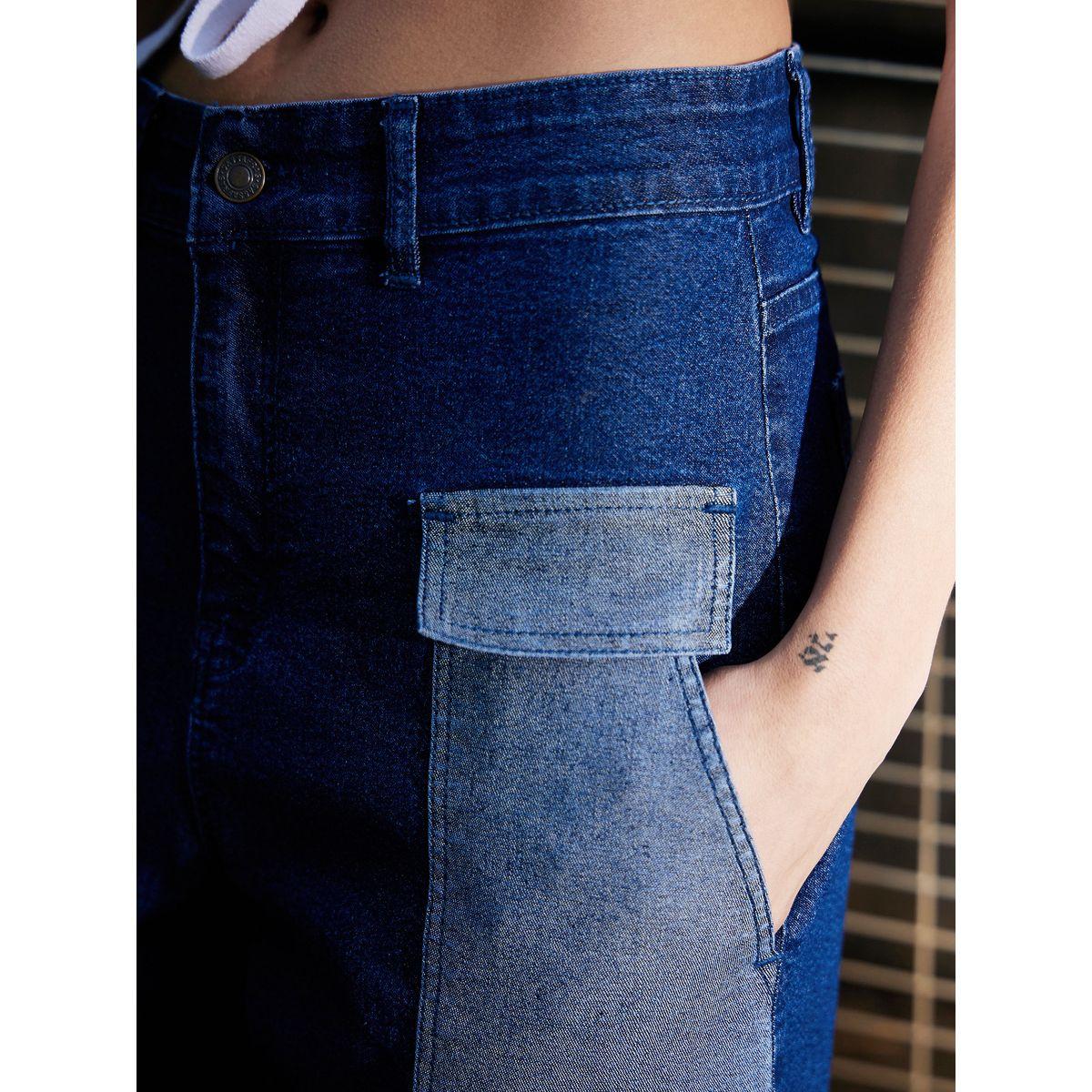 جينز بقصة بالون وتفاصيل جيوب ساسافراس × ستايلي-women-clothing-bottoms-jeans-image-8