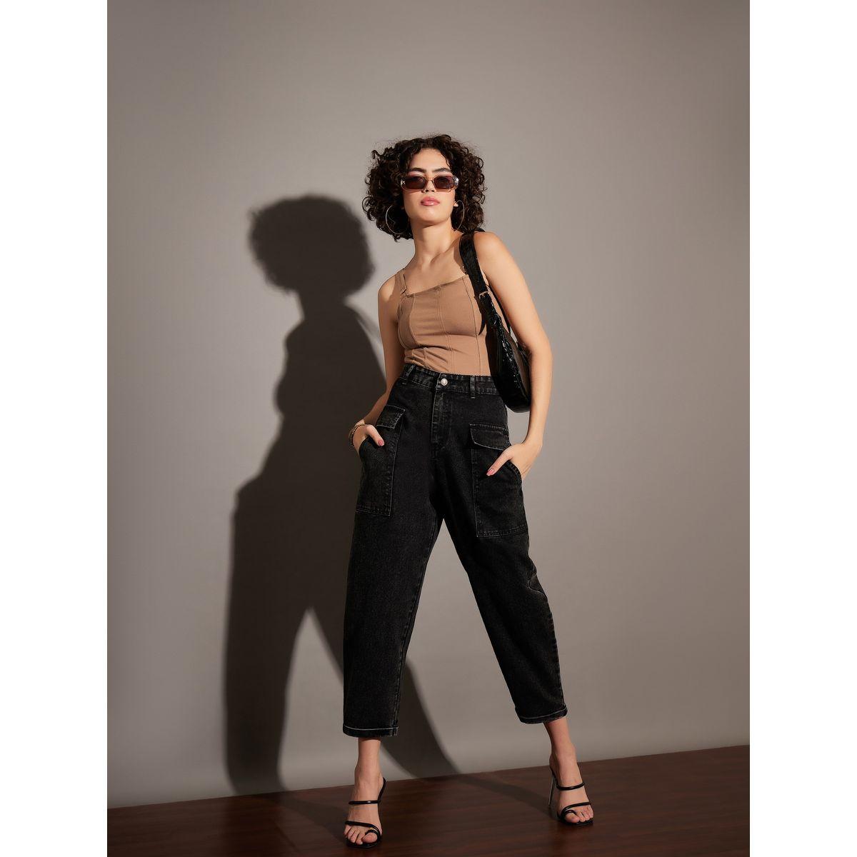 Sassafras X Styli  Washed Balloon Fit Jeans with Flap Pocket-women-clothing-bottoms-jeans-image-2