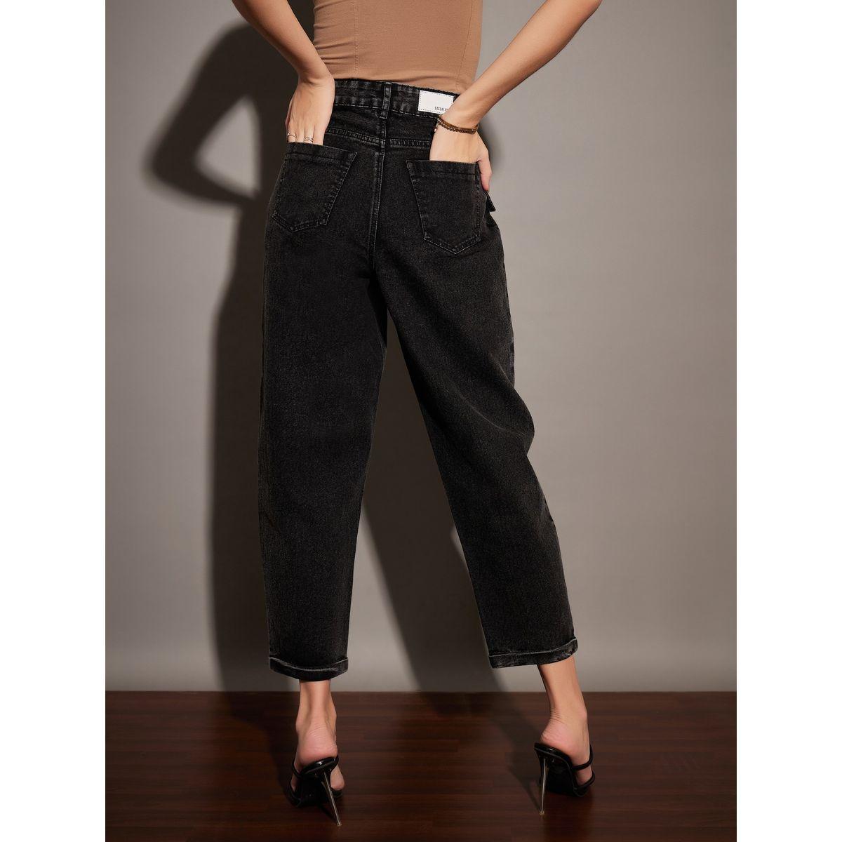Sassafras X Styli  Washed Balloon Fit Jeans with Flap Pocket-women-clothing-bottoms-jeans-image-5