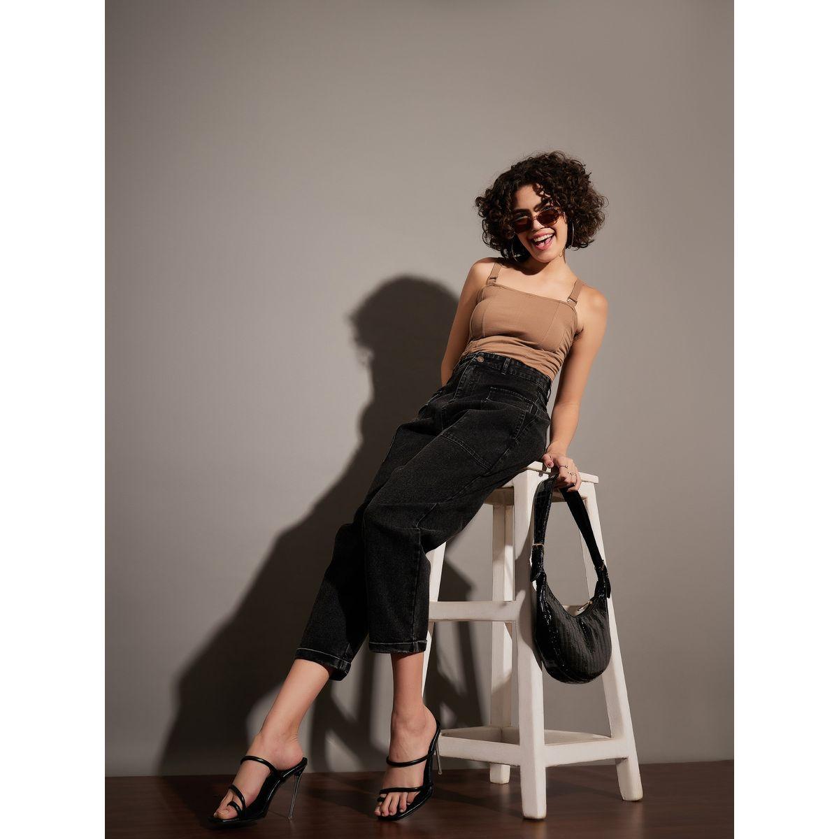 Sassafras X Styli  Washed Balloon Fit Jeans with Flap Pocket-women-clothing-bottoms-jeans-image-6