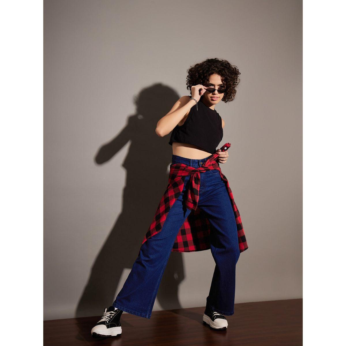 Sassafras X Styli  High Rise Straight Fit Jeans-women-clothing-bottoms-jeans-image-2