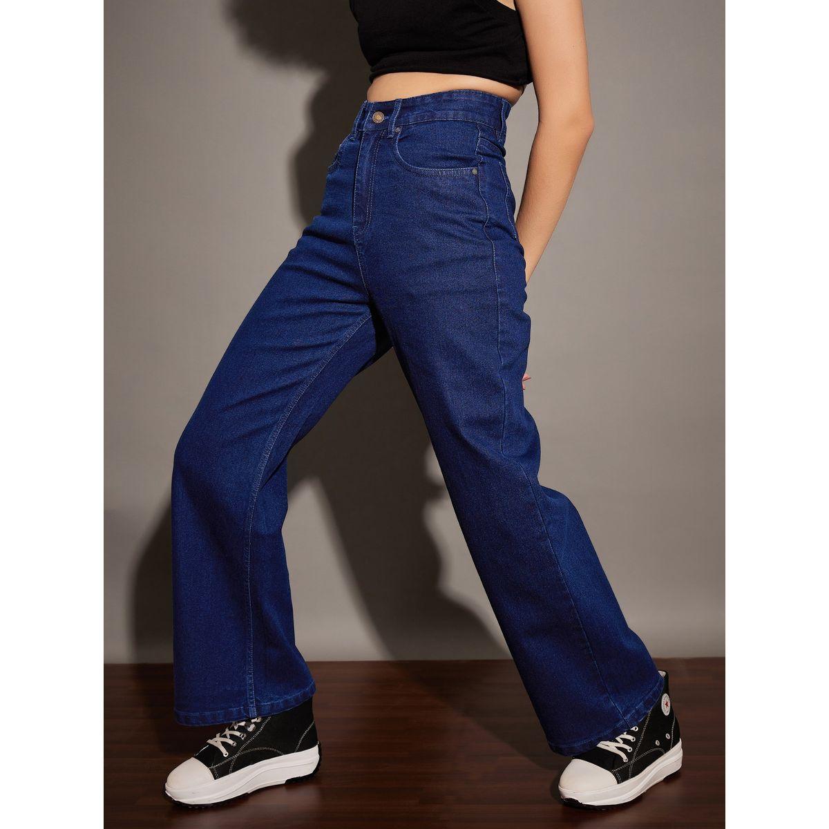 جينز بقصة مستقيمة وخصر عالي ساسافراس × ستايلي-women-clothing-bottoms-jeans-image-3