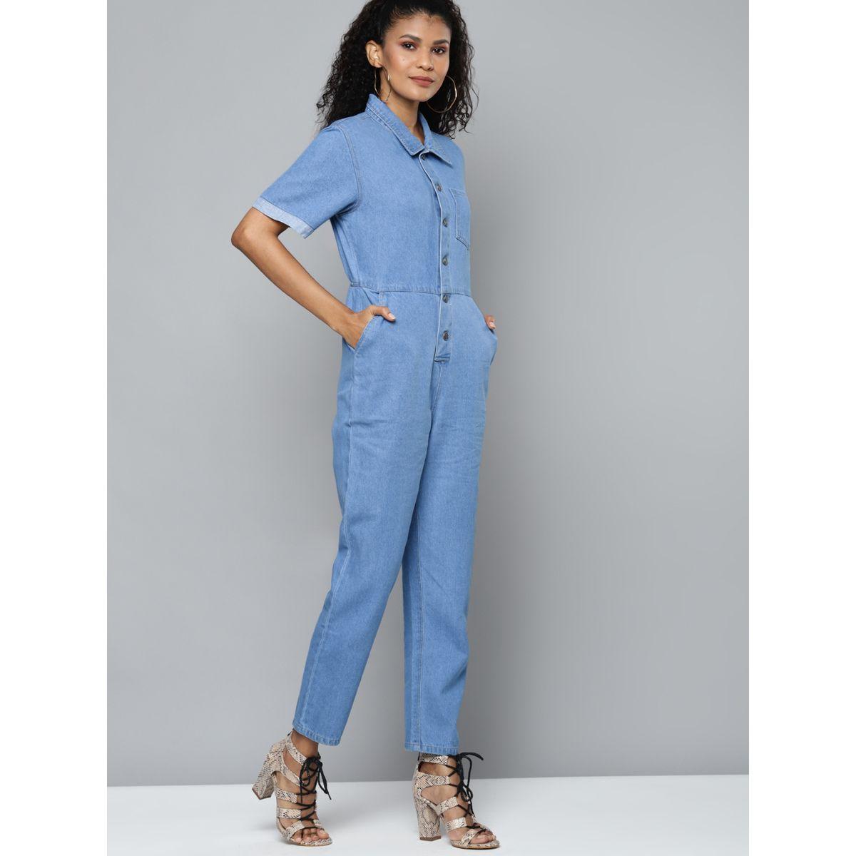 جمبسوت دنيم بجيب على الصدر ساسافراس × ستايلي-women-clothing-jumpsuits-image-2