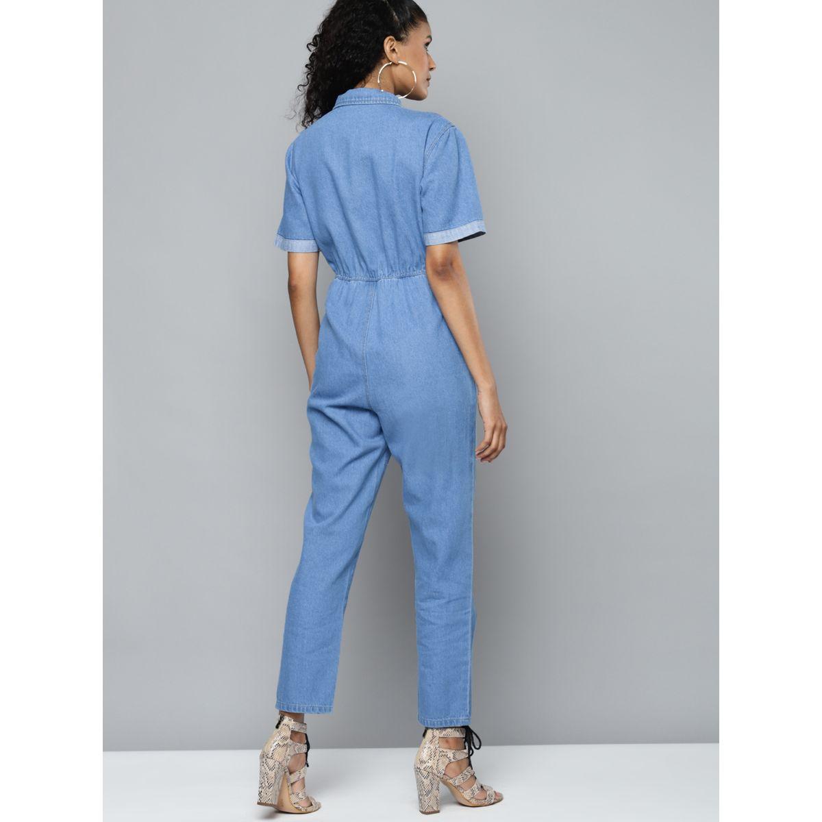 جمبسوت دنيم بجيب على الصدر ساسافراس × ستايلي-women-clothing-jumpsuits-image-3