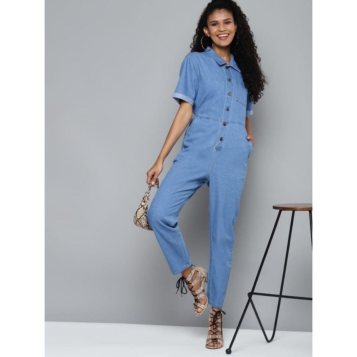 Sassafras X Styli  Collared Chest Pocket Detail Denim Jumpsuit-women-clothing-jumpsuits-image-4