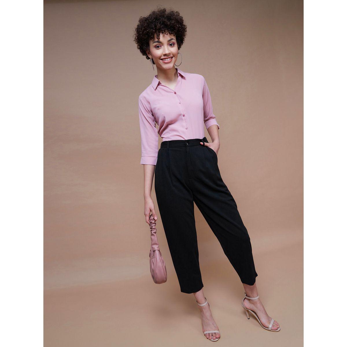 بنطال بقصة مستدقة مع كسرات وجيوب ساسافراس × ستايلي-women-clothing-bottoms-trousers-image-2