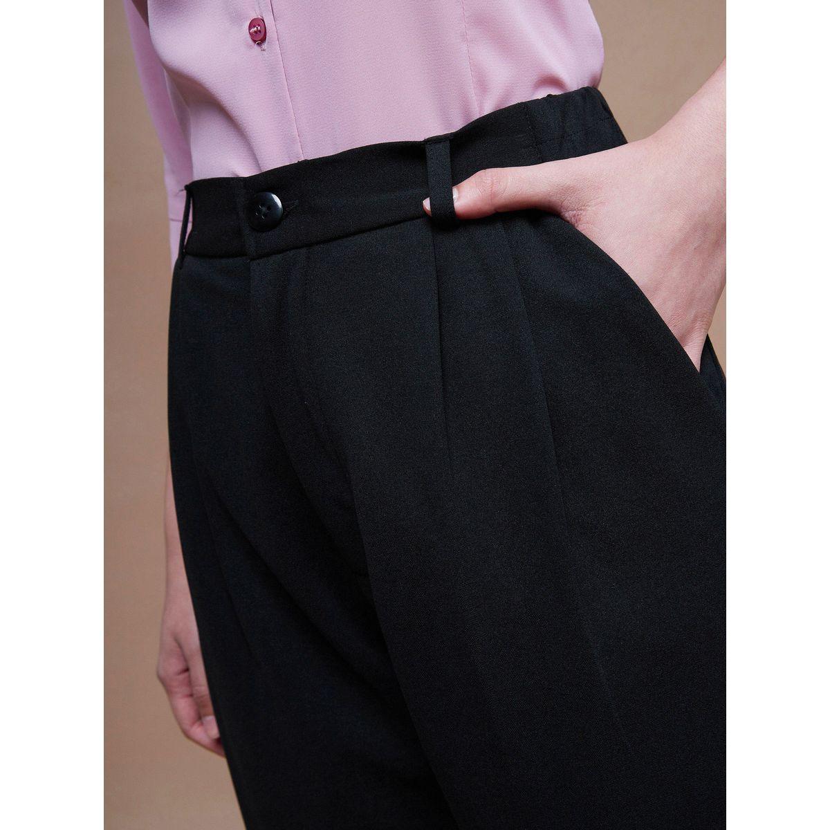 بنطال بقصة مستدقة مع كسرات وجيوب ساسافراس × ستايلي-women-clothing-bottoms-trousers-image-4