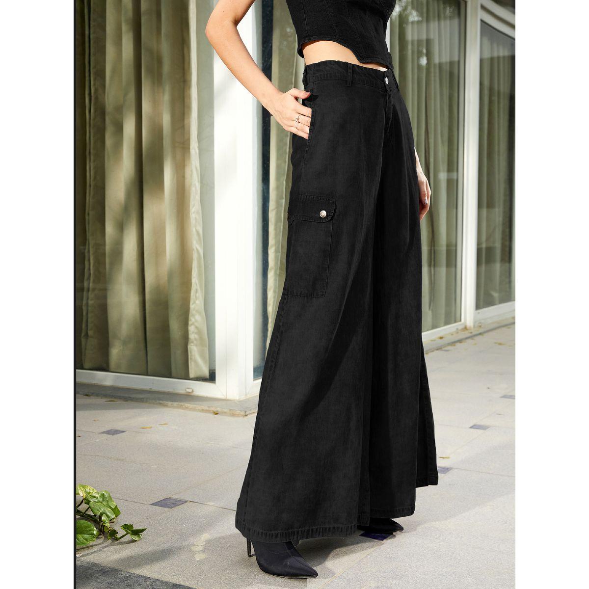 بنطال واسع الارجل بنمط كارجو ساسافراس × ستايلي-women-clothing-bottoms-trousers-image-2