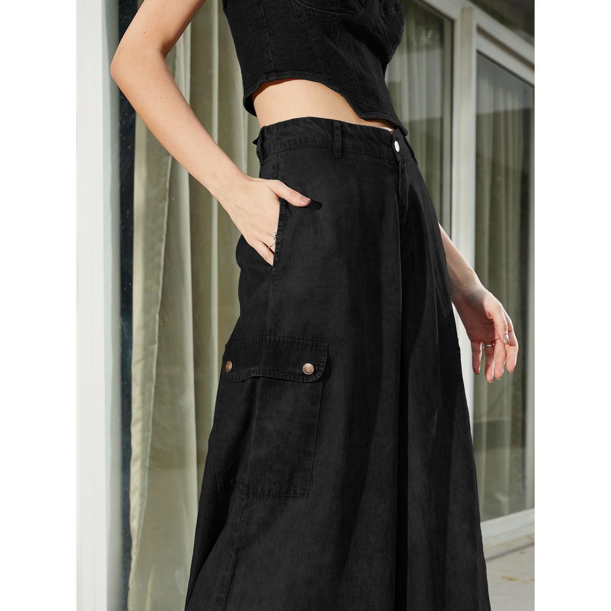 بنطال واسع الارجل بنمط كارجو ساسافراس × ستايلي-women-clothing-bottoms-trousers-image-4