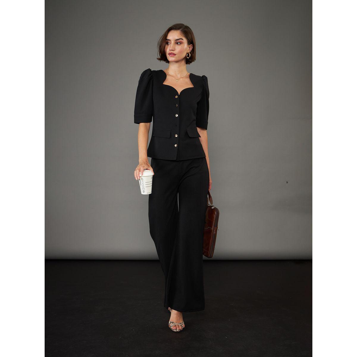 Sassafras X Styli  Mid Rise Bell Bottom Pants-women-clothing-bottoms-trousers-image-2