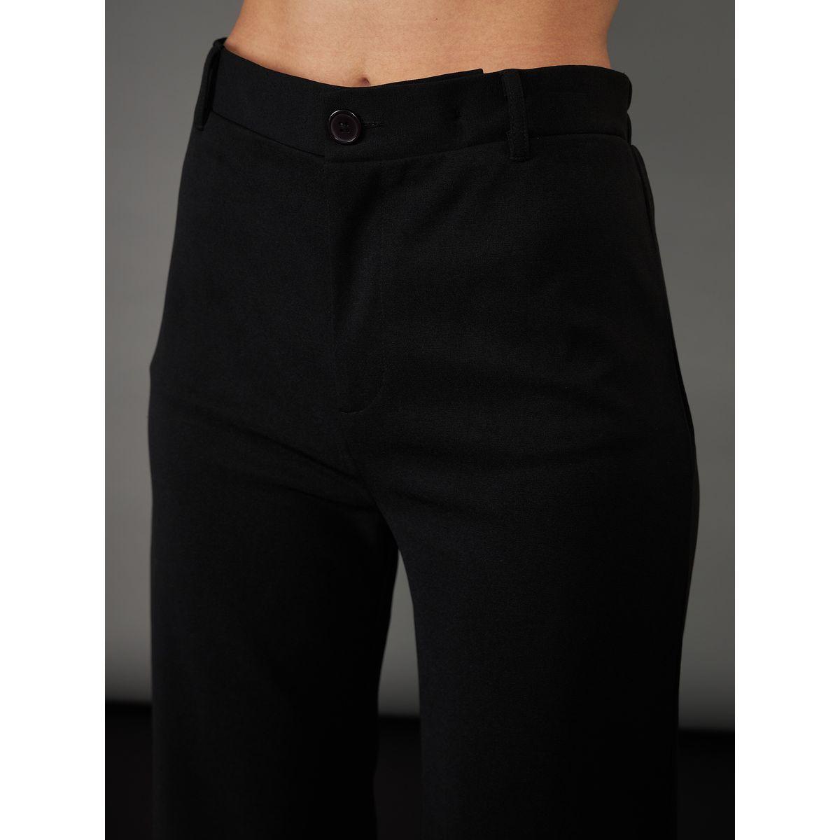 بنطال بخصر متوسط مع حواف واسعة بنمط جرس ساسافراس × ستايلي-women-clothing-bottoms-trousers-image-4