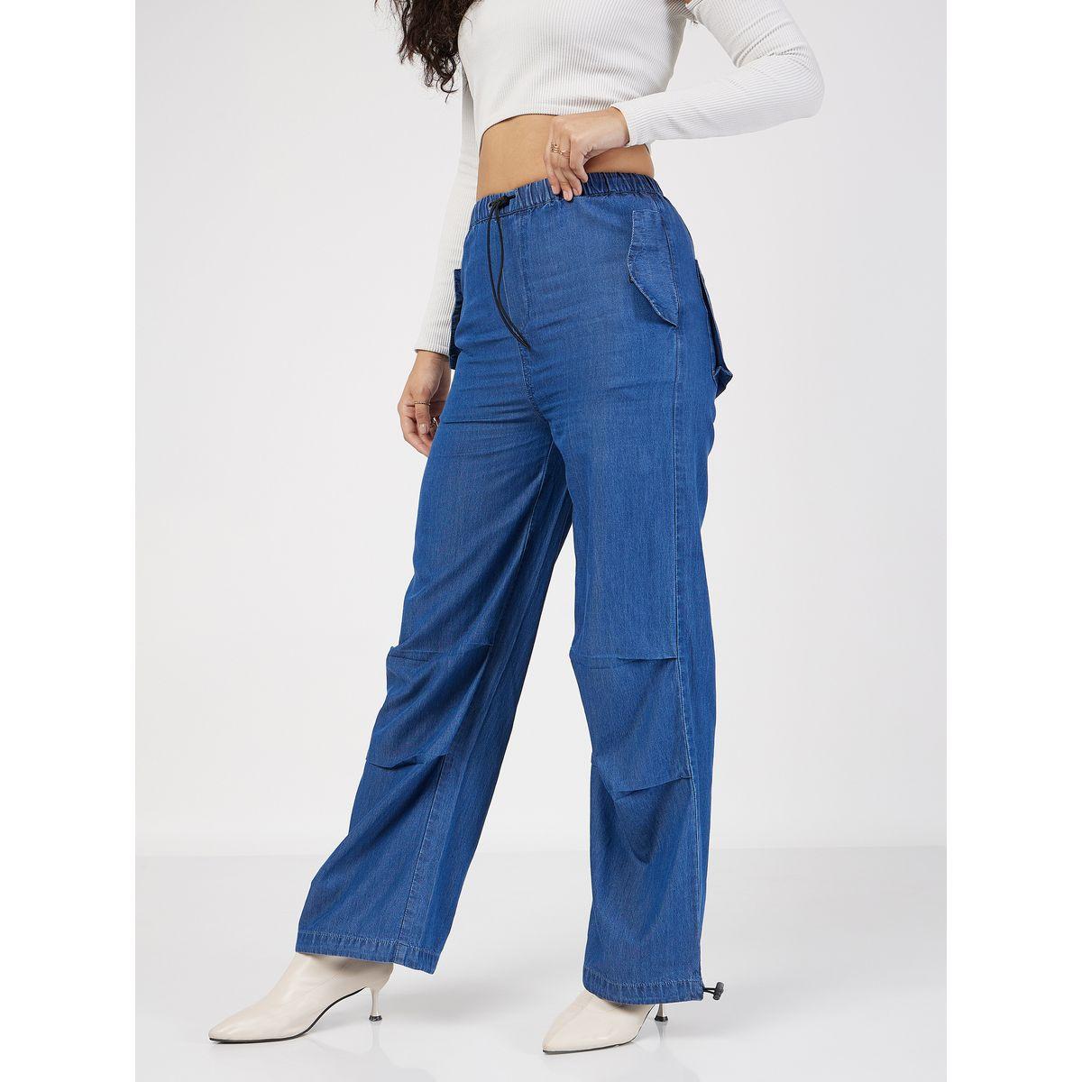 بنطال كارجو بقصة باجي مع رباط غلق ساسافراس × ستايلي-women-clothing-bottoms-trousers-image-3