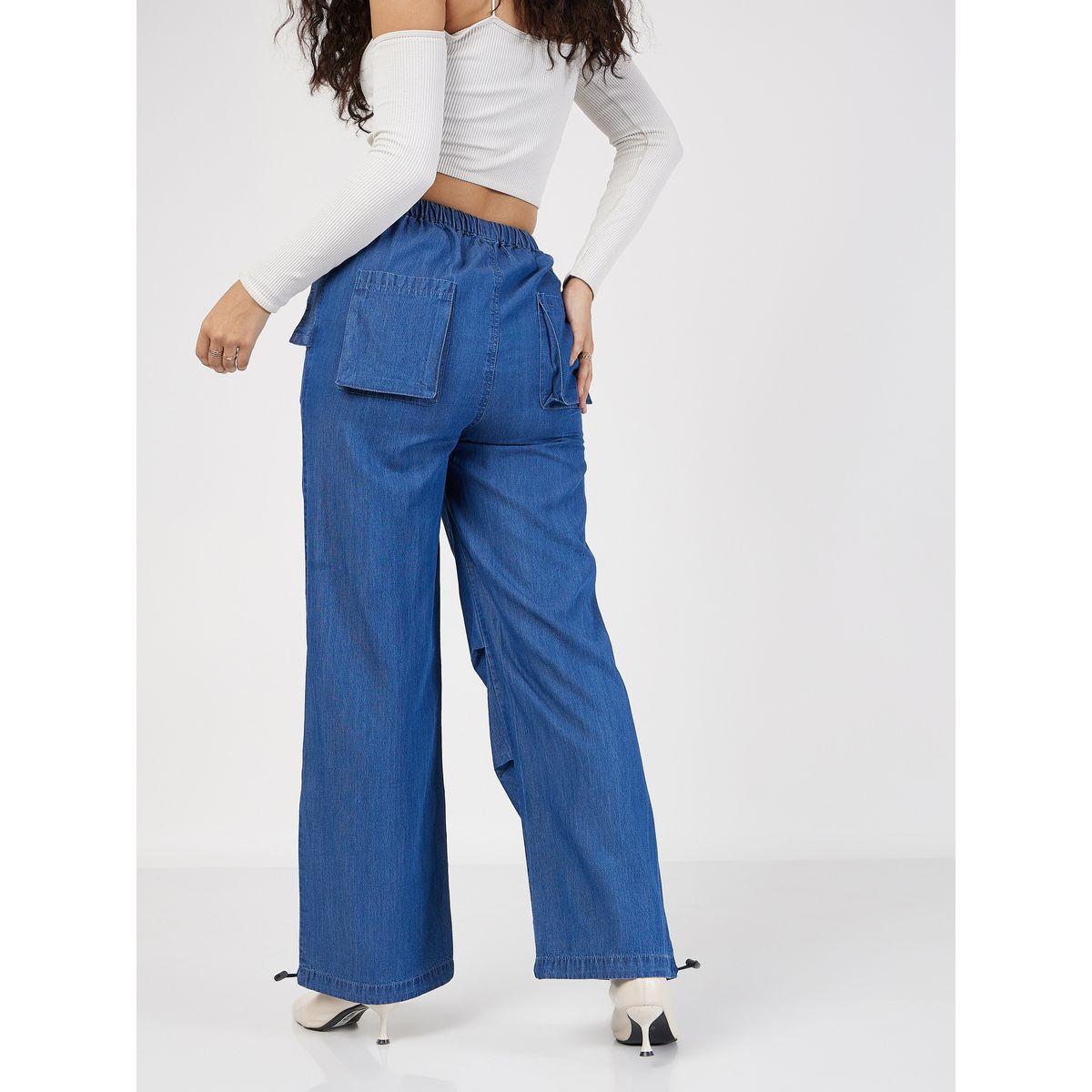 بنطال كارجو بقصة باجي مع رباط غلق ساسافراس × ستايلي-women-clothing-bottoms-trousers-image-5