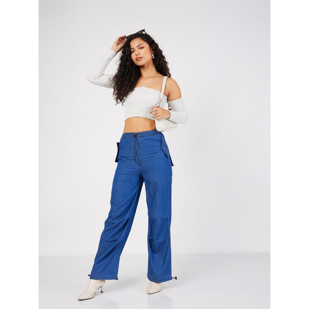 بنطال كارجو بقصة باجي مع رباط غلق ساسافراس × ستايلي-women-clothing-bottoms-trousers-image-6