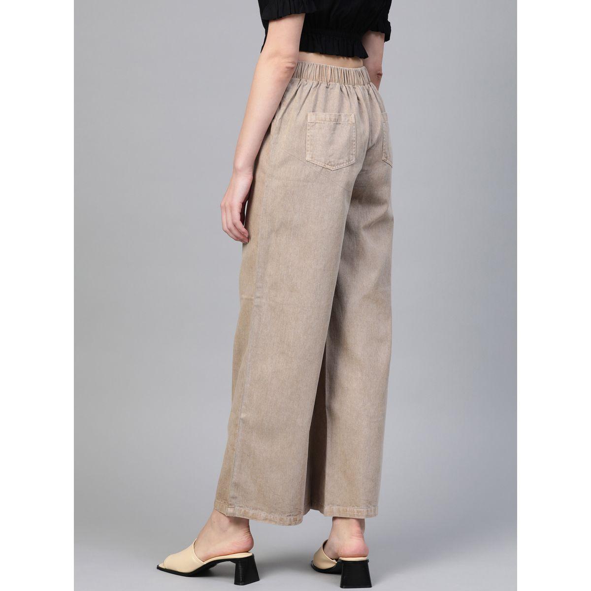 Sassafras X Styli  Denim Wide Leg Pants with Half-Elastic Waistband-women-clothing-bottoms-trousers-image-3