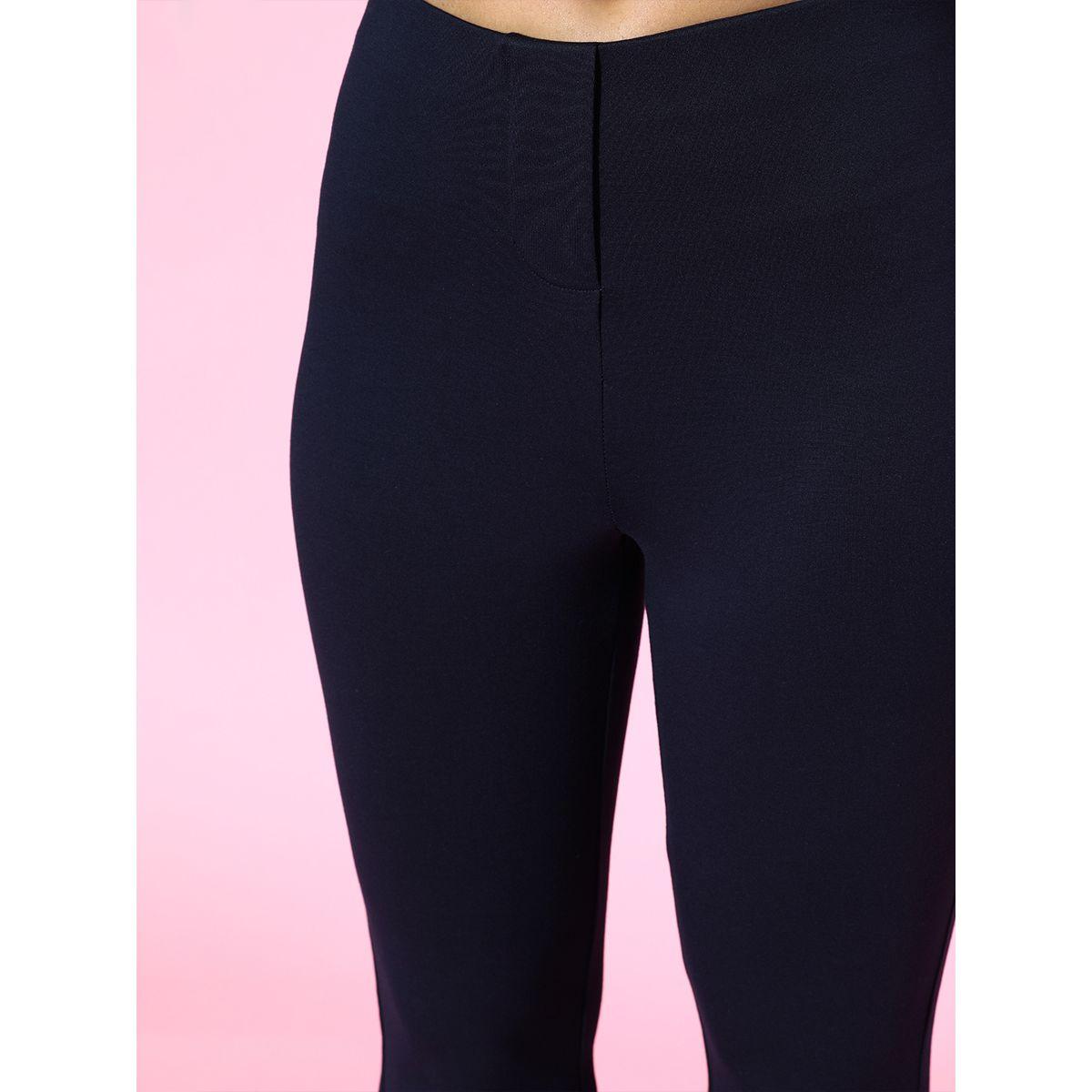 بنطال بخصر متوسط مع حواف واسعة بنمط جرس ساسافراس × ستايلي-women-clothing-bottoms-trousers-image-5