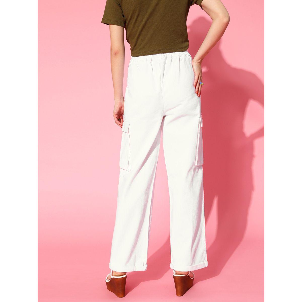 بنطال بجيوب كارجو مع قصة مستقيمة وكسرات ساسافراس × ستايلي-women-clothing-bottoms-trousers-image-4