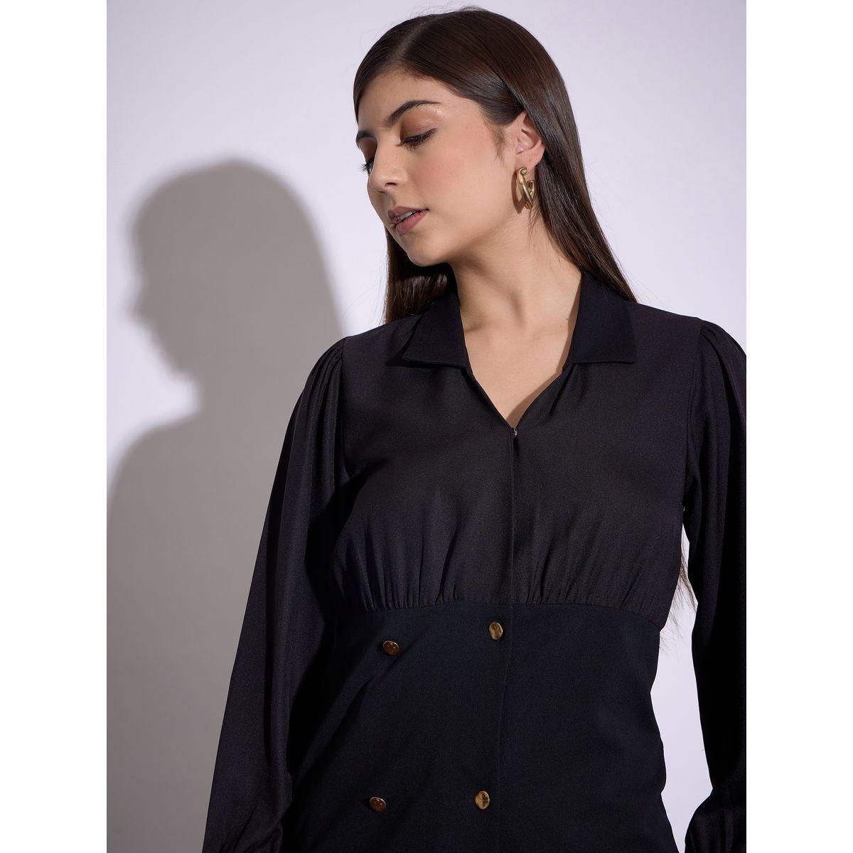 Sassafras X Styli  Button Detail Peplum Top & Front Slit Midi Skirt Co-Ord-women-clothing-coordsets-image-4