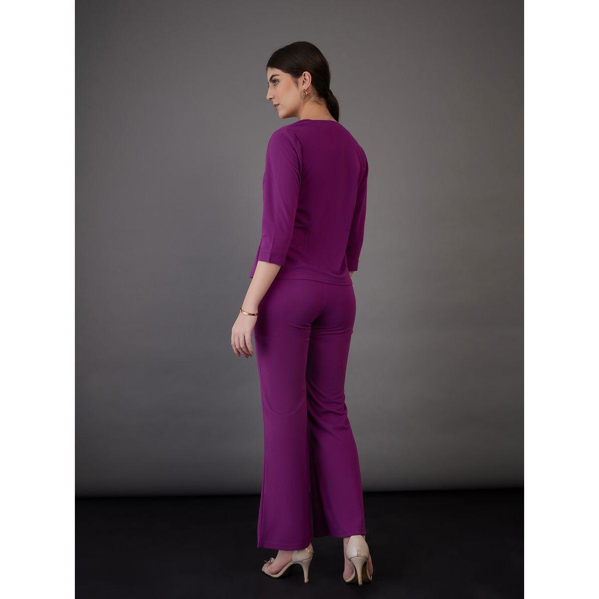 Sassafras X Styli  Asymmetrical Hem Wrap Top & Flared Pants Co-Ord-women-clothing-coordsets-image-6