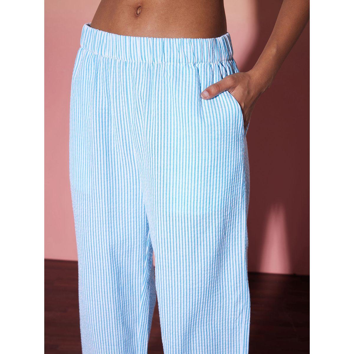 Sassafras X Styli  Striped Textured Shirt & Pants Co-Ords-women-clothing-coordsets-image-5