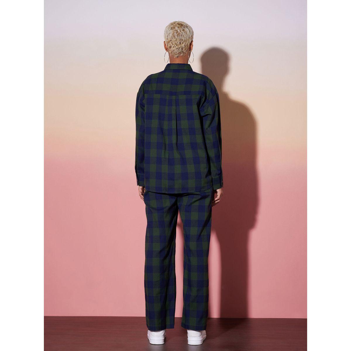 Sassafras X Styli  Checked Long Sleeve Shirt & Pants Co-Ords-women-clothing-coordsets-image-6