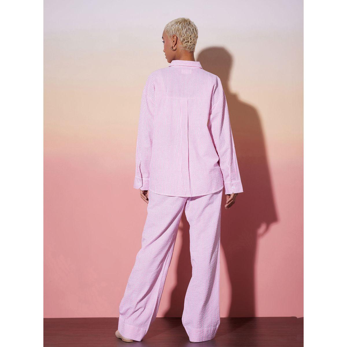 طقم منسق من بنطال وبلوزة بتفاصيل بارزة الملمس ساسافراس × ستايلي-women-clothing-coordsets-image-6
