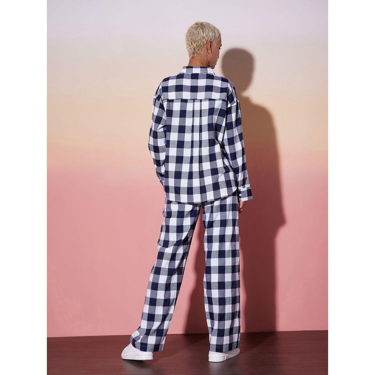 Sassafras X Styli  Checked Long Sleeve Shirt & Pants Co-Ords-women-clothing-coordsets-image-6