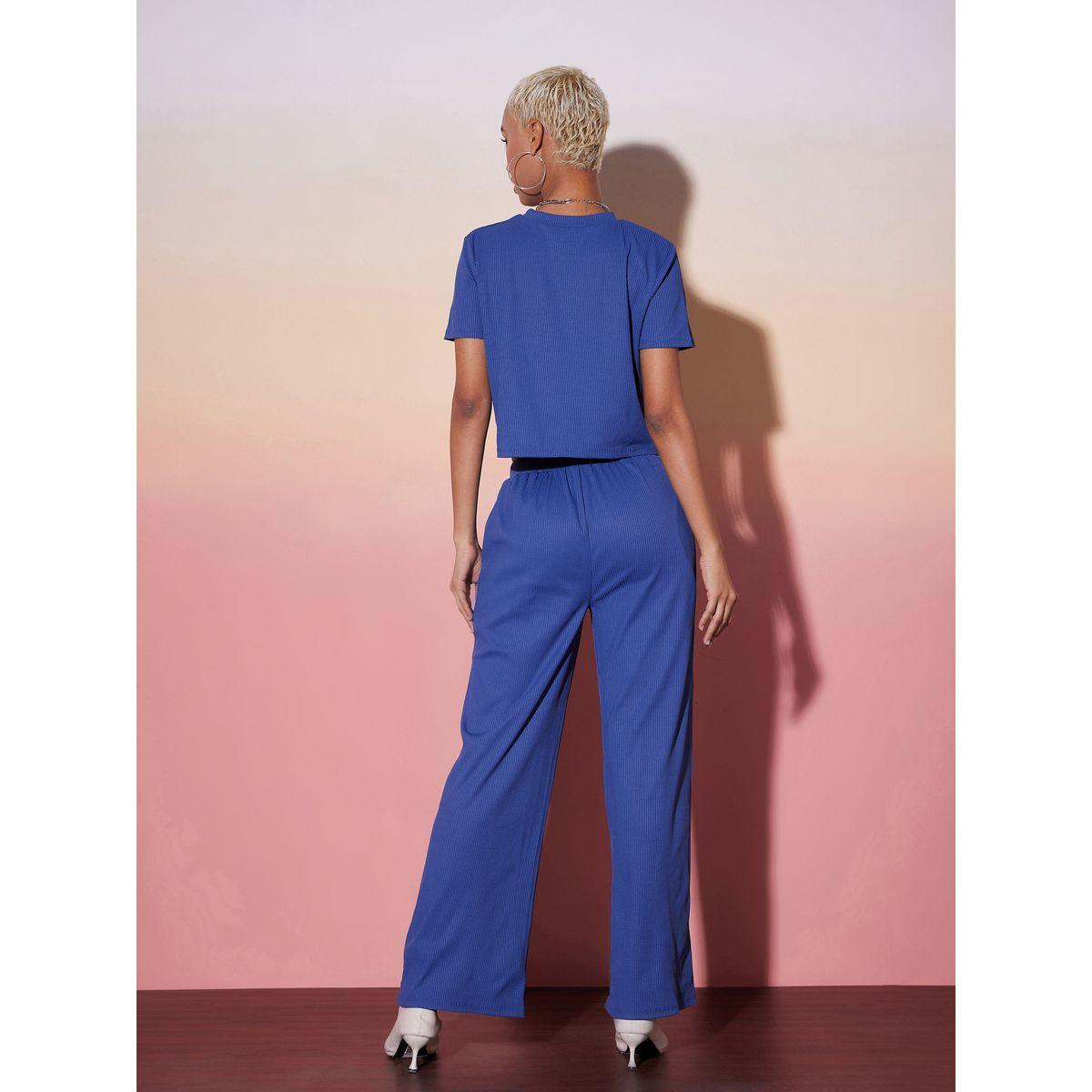 طقم منسق من بنطال بارجل مستقيمة وبلوزة قصيرة ساسافراس × ستايلي-women-clothing-coordsets-image-6