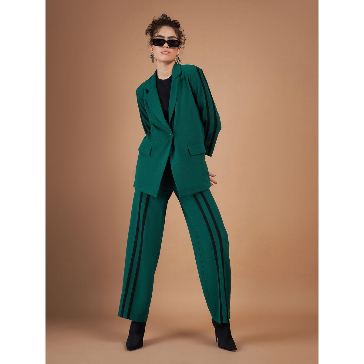 طقم منسق من بنطال بقصة مستقيمة مع بليزر ساسافراس × ستايلي-women-clothing-coordsets-image-1