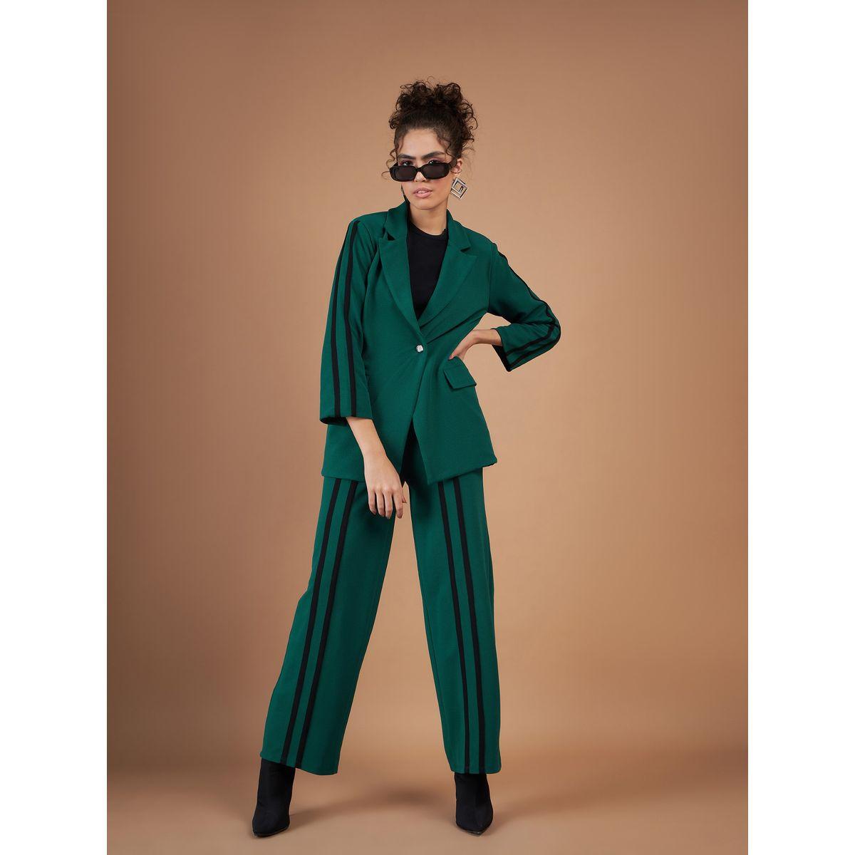 طقم منسق من بنطال بقصة مستقيمة مع بليزر ساسافراس × ستايلي-women-clothing-coordsets-image-2