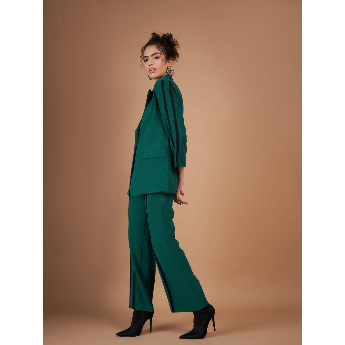 طقم منسق من بنطال بقصة مستقيمة مع بليزر ساسافراس × ستايلي-women-clothing-coordsets-image-3