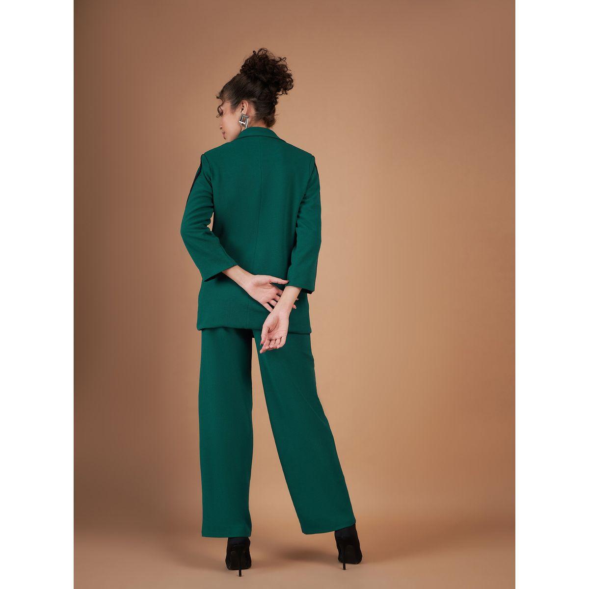 طقم منسق من بنطال بقصة مستقيمة مع بليزر ساسافراس × ستايلي-women-clothing-coordsets-image-6