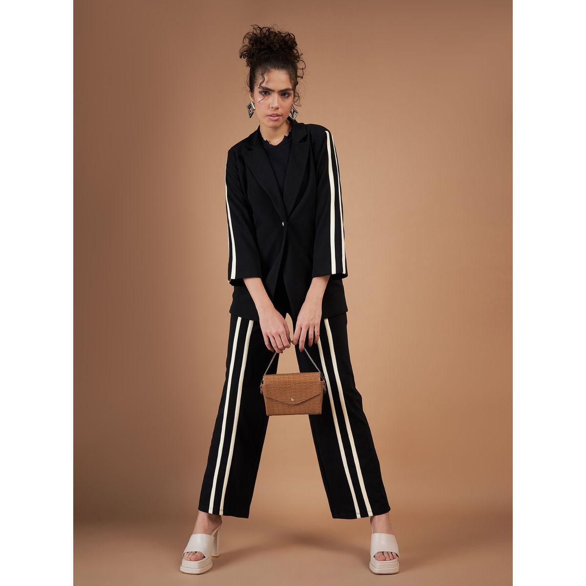 طقم منسق من بنطال بقصة مستقيمة مع بليزر ساسافراس × ستايلي-women-clothing-coordsets-image-2
