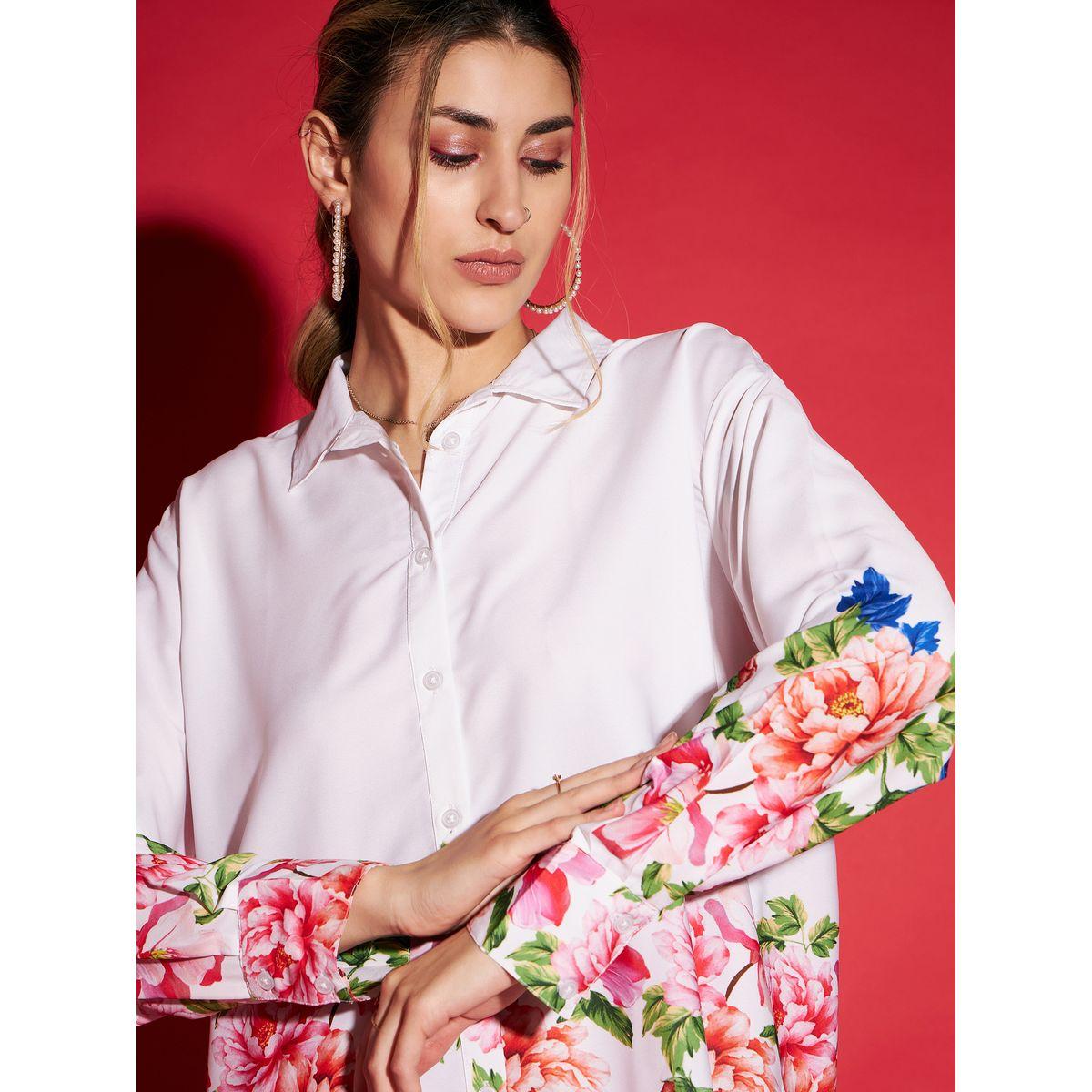 Sassafras X Styli  Floral Oversized Shirt & Tapered Pants Co-Ords-women-clothing-coordsets-image-4
