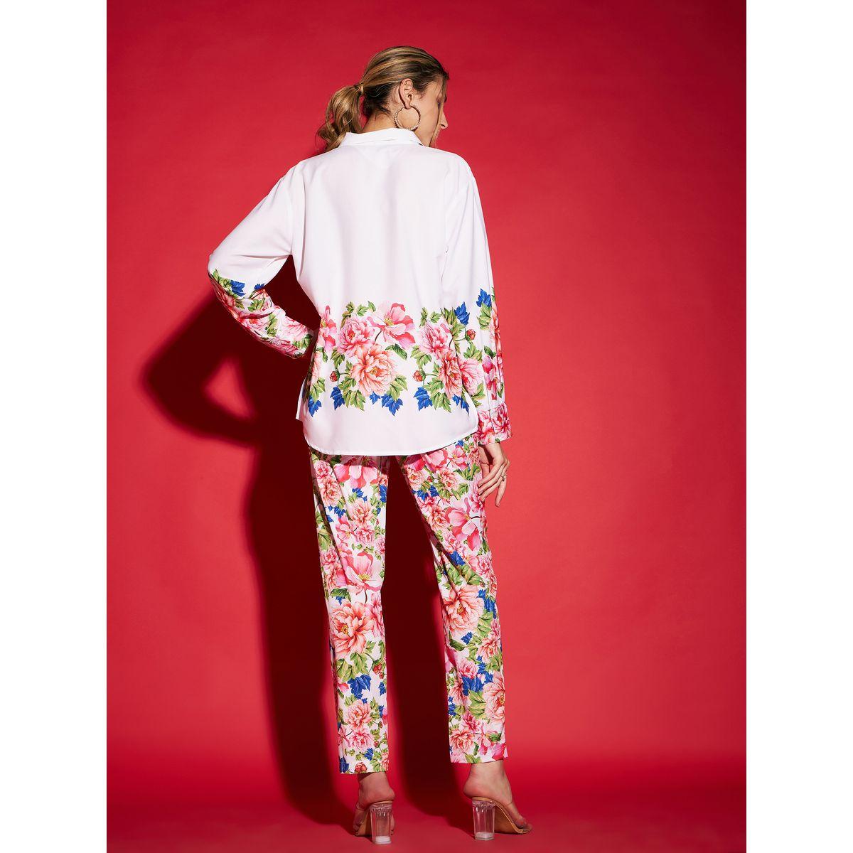 Sassafras X Styli  Floral Oversized Shirt & Tapered Pants Co-Ords-women-clothing-coordsets-image-5
