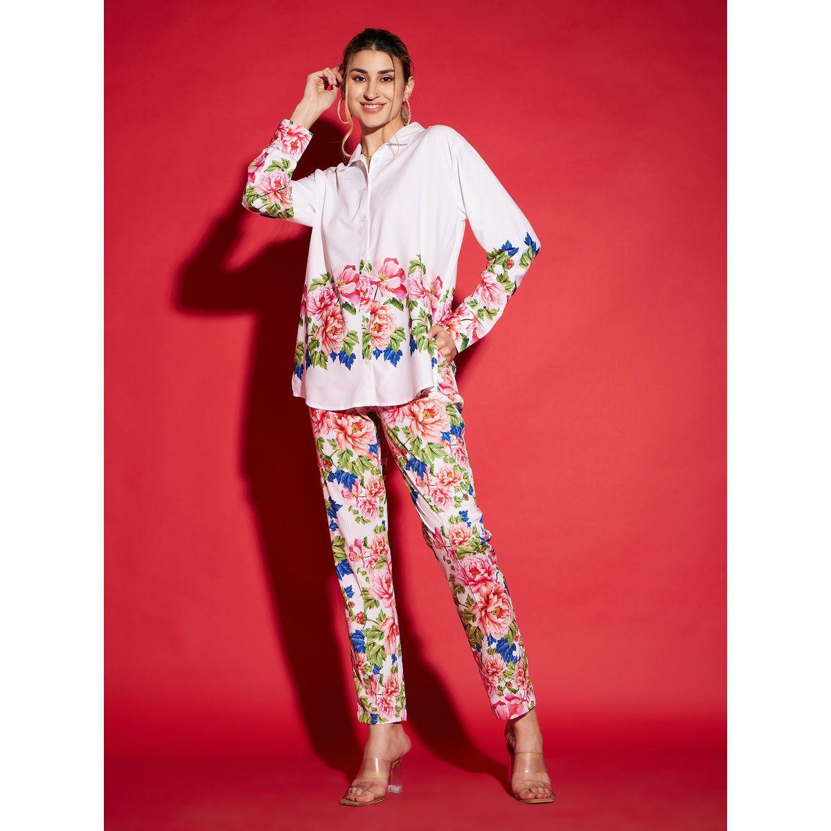 Sassafras X Styli  Floral Oversized Shirt & Tapered Pants Co-Ords-women-clothing-coordsets-image-7