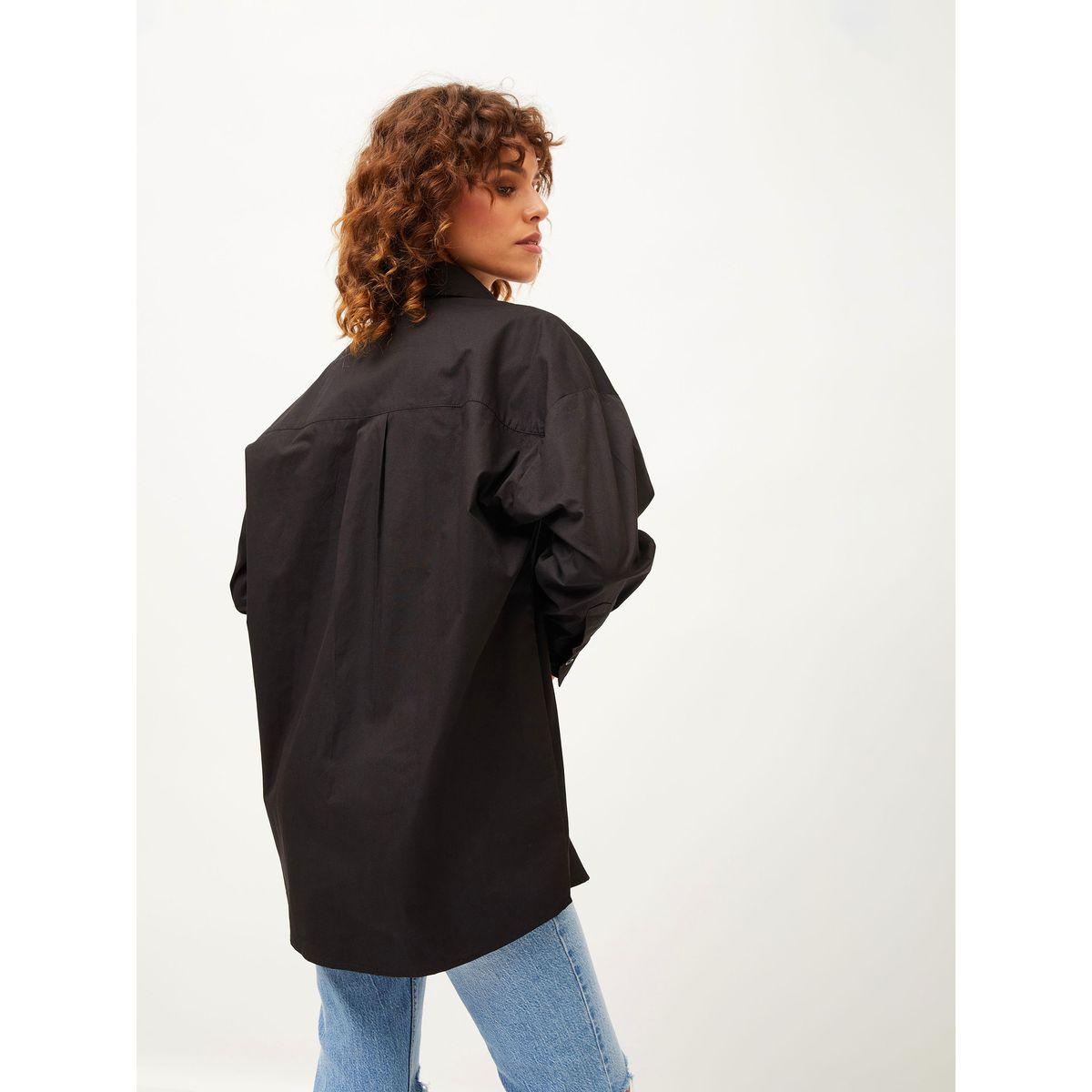 Sassafras X Styli  Oversized Shirt with Drop Shoulder Sleeves-women-clothing-shirtsandblouses-shirts-image-5