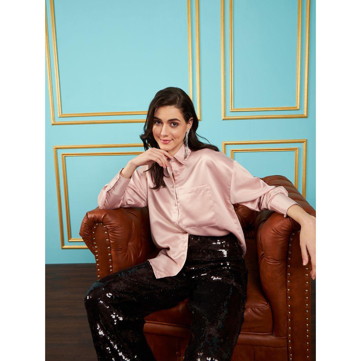 بلوزة ساتان بجيب على الصدر مع اكمام طويلة ساسافراس × ستايلي-women-clothing-shirtsandblouses-shirts-image-6