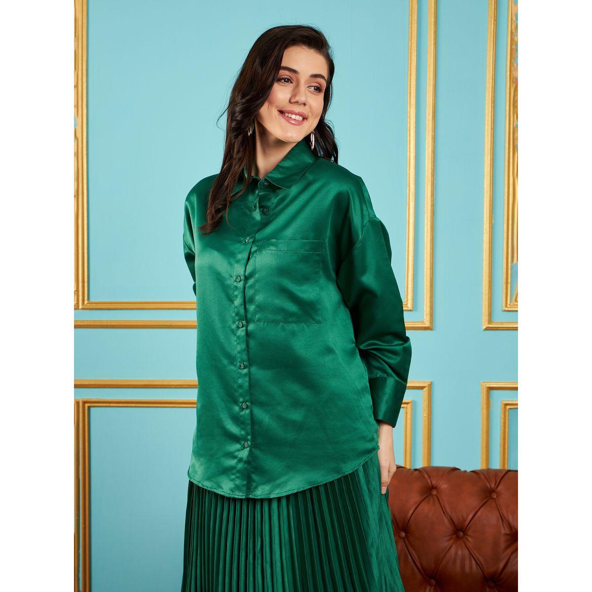 بلوزة ساتان بجيب على الصدر مع اكمام طويلة ساسافراس × ستايلي-women-clothing-shirtsandblouses-shirts-image-7