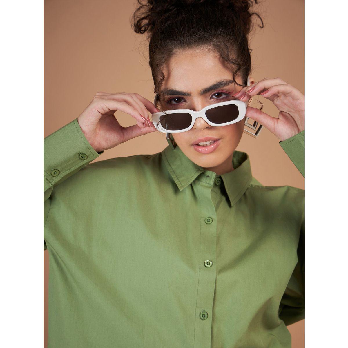 Sassafras X Styli  Oversized Solid Shirt with Drop Shoulder Sleeves-women-clothing-shirtsandblouses-shirts-image-4