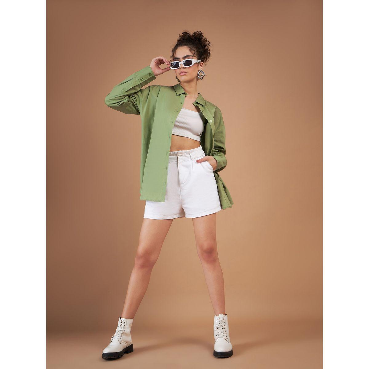 Sassafras X Styli  Oversized Solid Shirt with Drop Shoulder Sleeves-women-clothing-shirtsandblouses-shirts-image-6