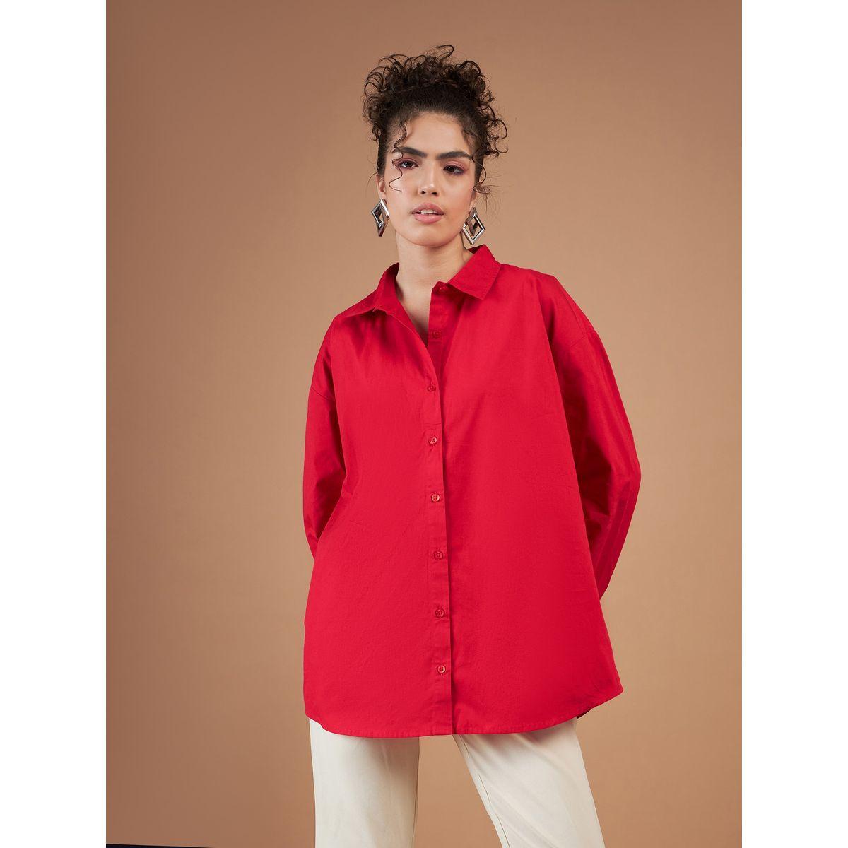 بلوزة سادة واسعة مع اكمام طويلة ساسافراس × ستايلي-women-clothing-shirtsandblouses-shirts-image-1