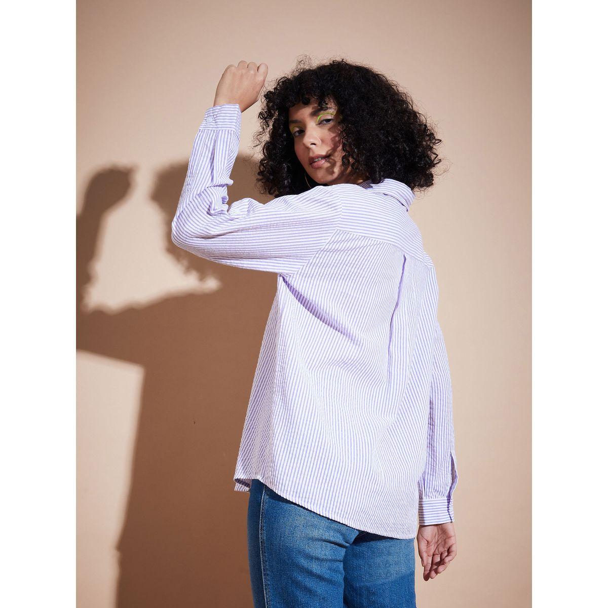 بلوزة بتفاصيل بارزة الملمس مع اكمام بطية ساسافراس × ستايلي-women-clothing-shirtsandblouses-shirts-image-5