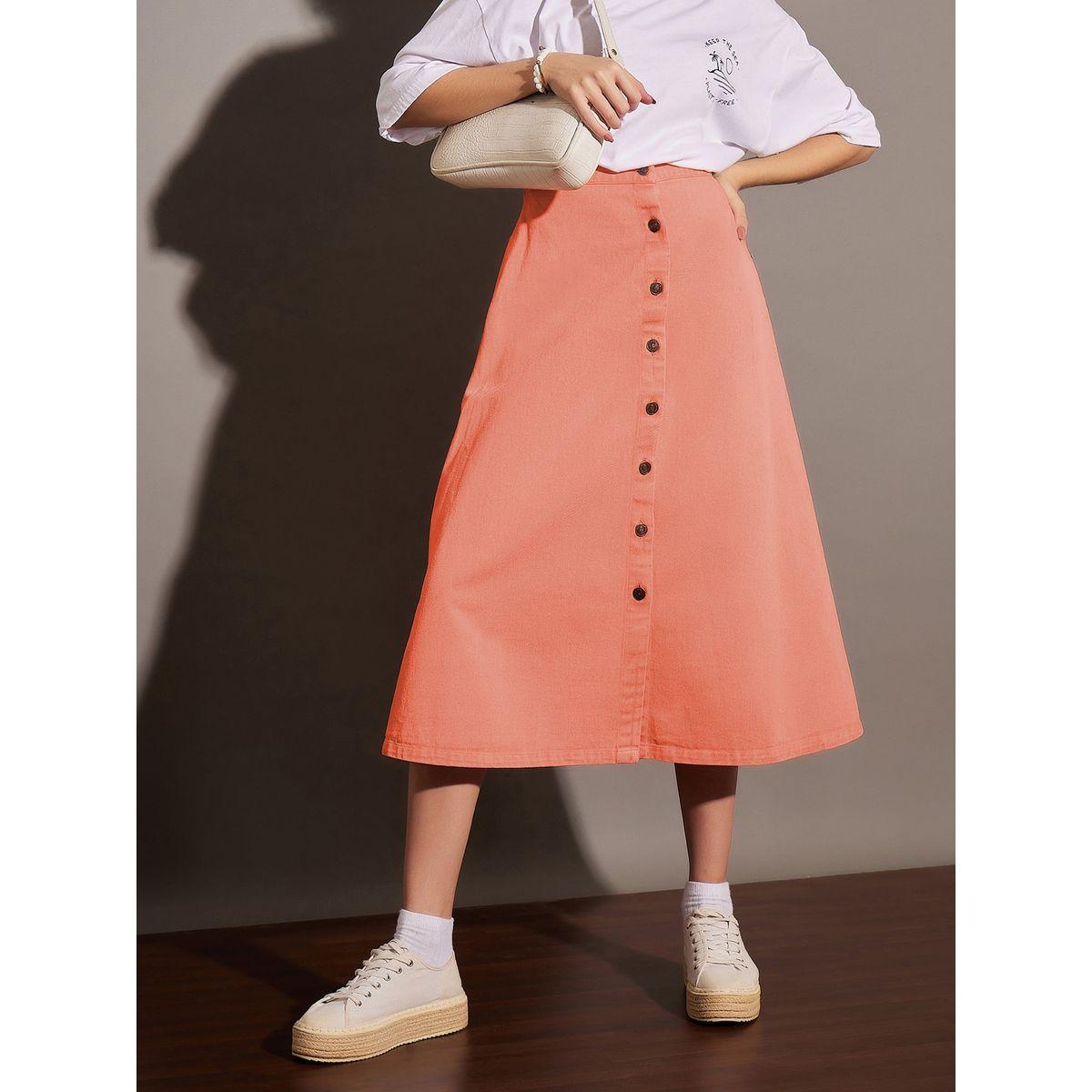 Sassafras X Styli  Washed Denim A-Line Skirt-women-clothing-bottoms-skirts-image-1