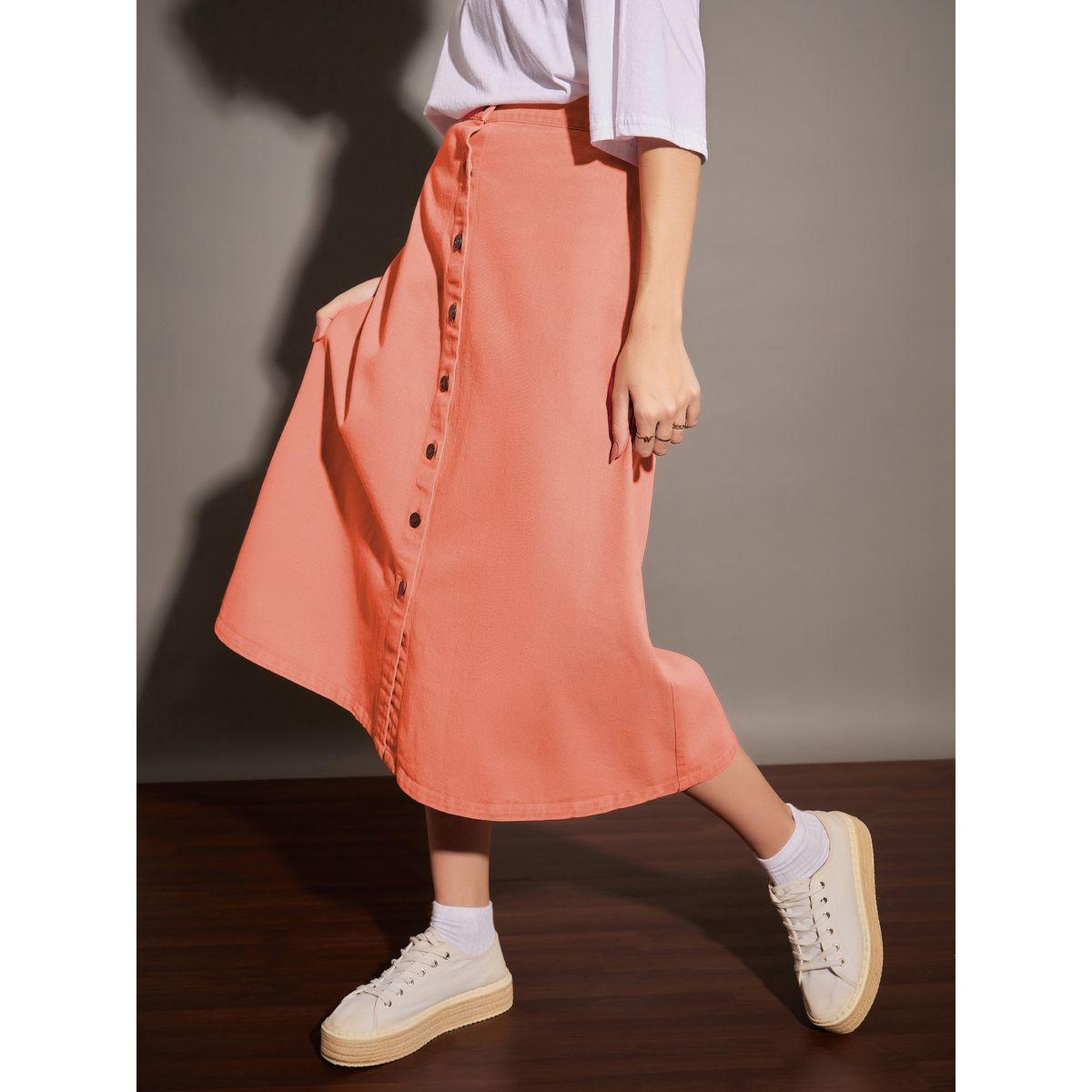 Sassafras X Styli  Washed Denim A-Line Skirt-women-clothing-bottoms-skirts-image-3