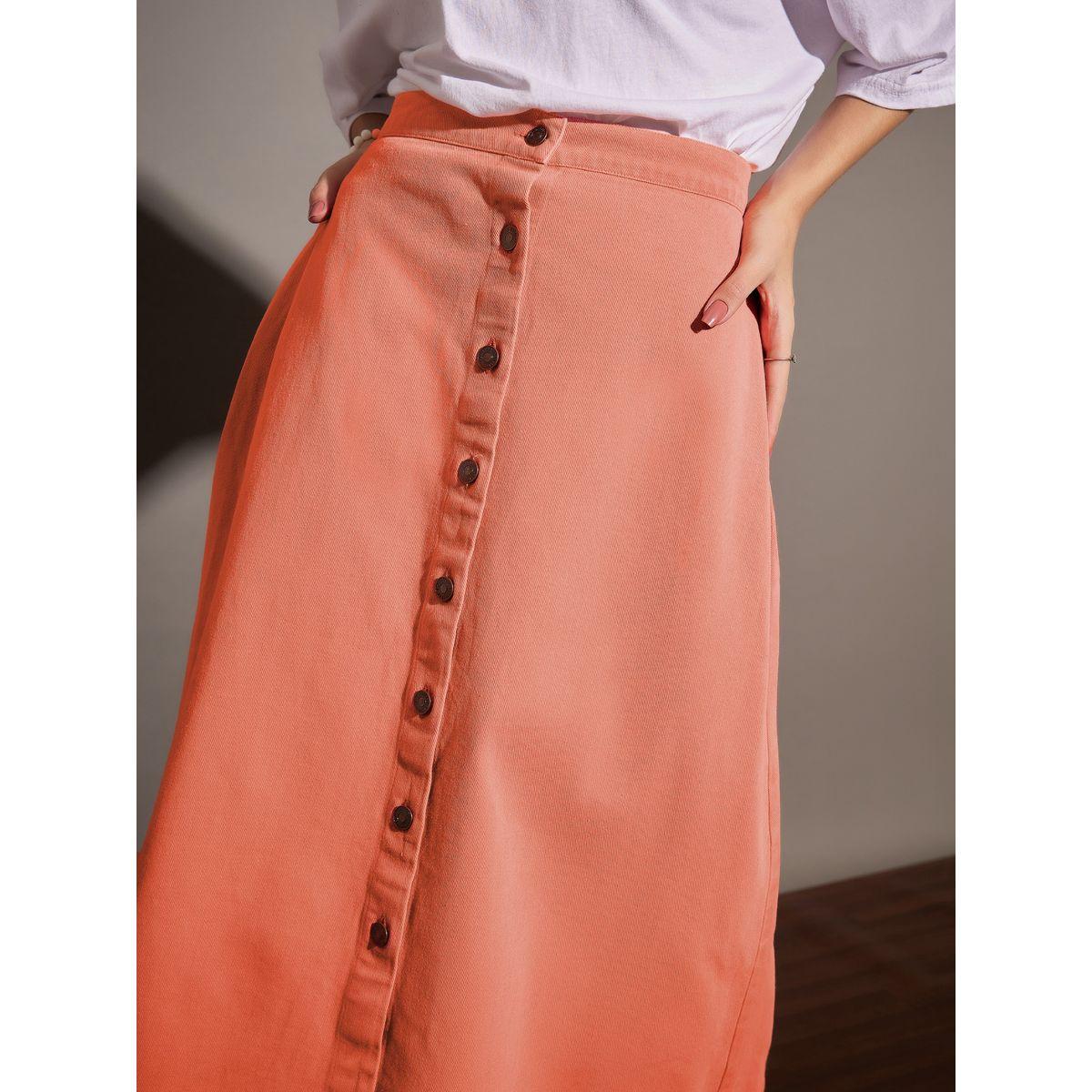 Sassafras X Styli  Washed Denim A-Line Skirt-women-clothing-bottoms-skirts-image-4