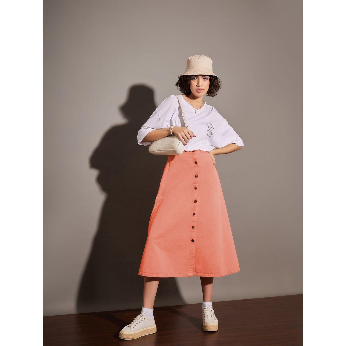 تنورة دنيم بتفاصيل مشطوفة ساسافراس × ستايلي-women-clothing-bottoms-skirts-image-6